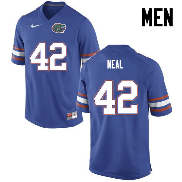 Men's NCAA Florida Gators Keanu Neal #42 Stitched Authentic Nike Blue College Football Jersey PSP8865HN